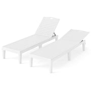 Ensemble de 2 chaises longues Coast - dossier réglable - plastique résistant aux intempéries - blanc