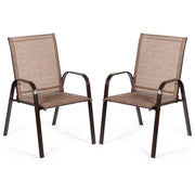 Ensemble de deux chaises de jardin Coast - tissu respirant - structure métallique renforcée - beige