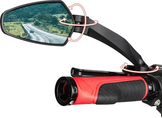 Rétroviseur vélo gauche - TIKKENS® - Ajustable - Design universel - Noir