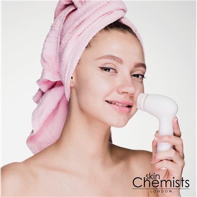 SkinChemists - Advanced Cleansing Brush Face & Body - 4 Heads - Daily Cleansing - Sensitive Skin - Make-up Removal - Massaging Head - Waterproof