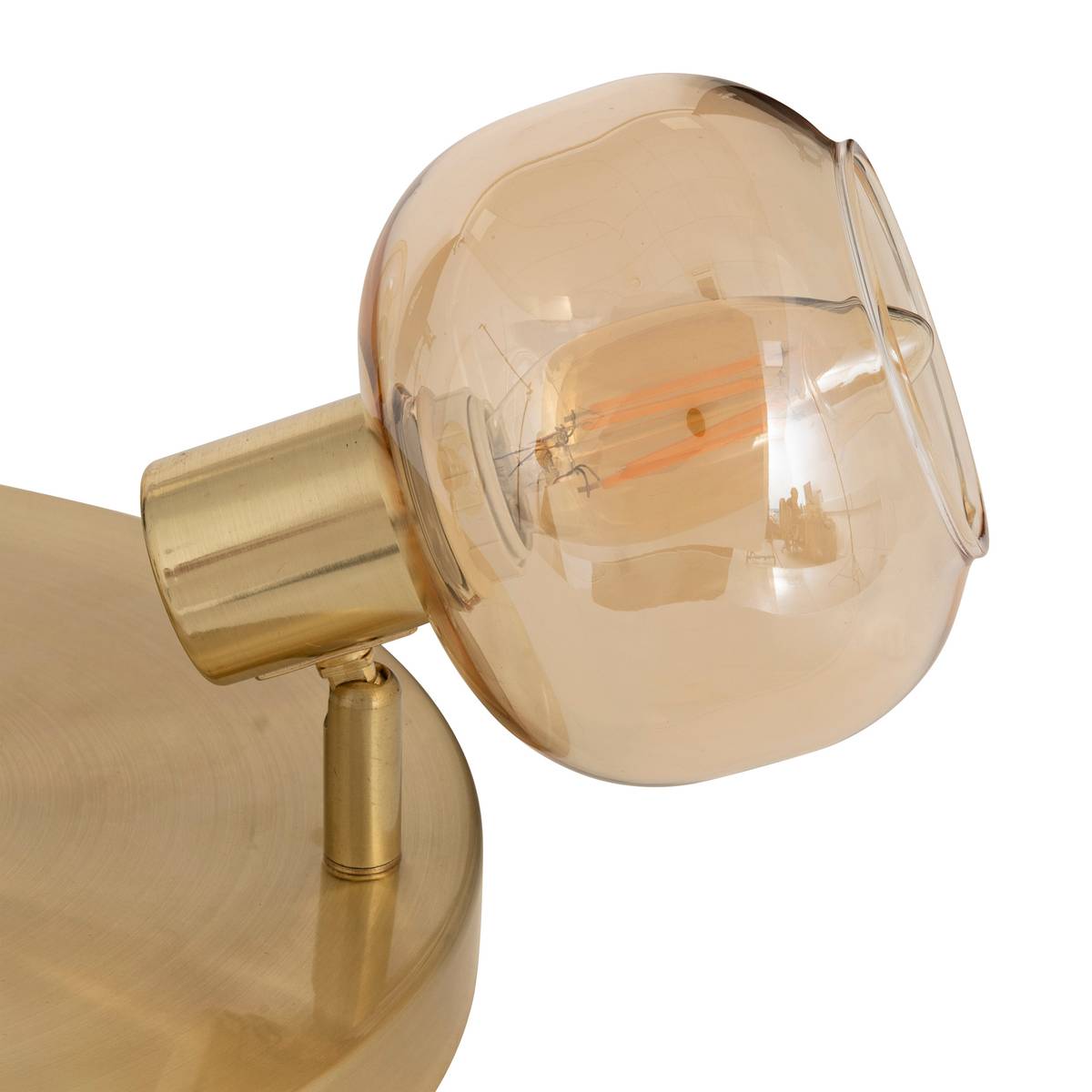 Plafonnier Atmosphera Pilia à 3 spots - verre ambré - 25 cm