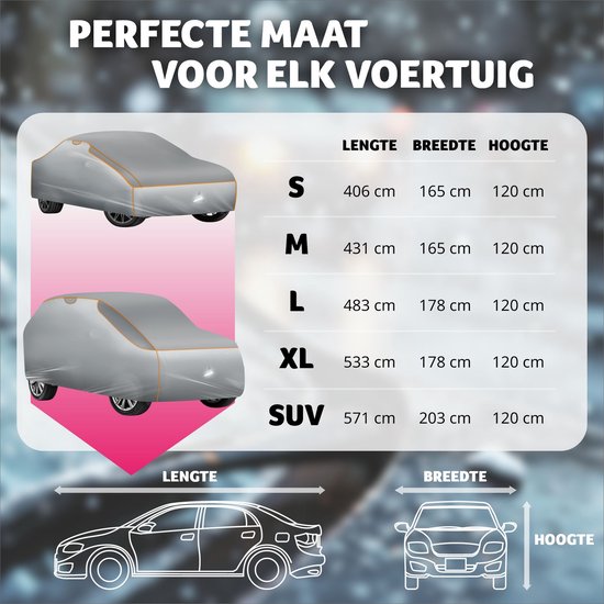 tectake® - Housse de voiture imperméable - respirante - Protection contre la grêle - 533x 178x 120cm - Extra Large - 405169