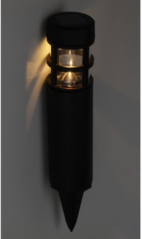 Lampes de jardin / spots à piquer Pro Garden Solar - lot de 3 - lumière blanche chaude - 7 x 28 cm - éclairage de jardin - lampes de jardin - noir - plastique