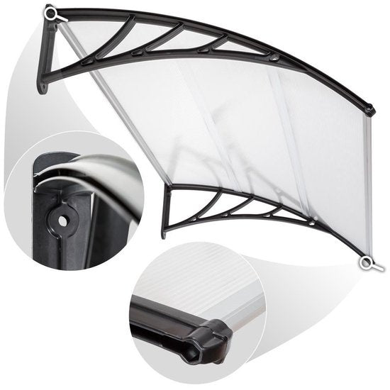 tectake® - Auvent de porte - auvent de porte d'abri - polycarbonate - largeur 120 cm - 401264