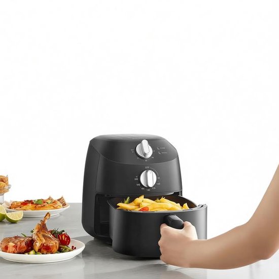 Friteuse à air chaud Midea MAF20P0BPK - Compacte 2 L, 1 150 W, friture sans huile