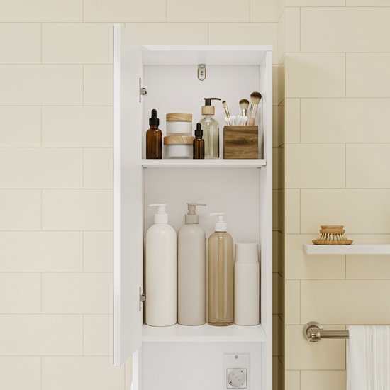 Armoire de salle de bains SoBuy BZR240-E-W - 30 x 30 x 180,5 cm - Blanc