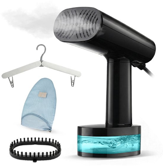 Vapore Clothes Steamer - Handheld Steamer 1640W - with Collapsible Hanger & Storage Bag - Steamer 360ML - Steamer for Clothes and Furniture - 2.5m Cord - Travel Kit