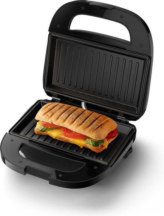 Appareil à croque-monsieur Philips HD2330/90 - 750 W - Revêtement antiadhésif - Système de rangement du cordon d'alimentation - Rangement vertical - Système Easy Lock - Noir