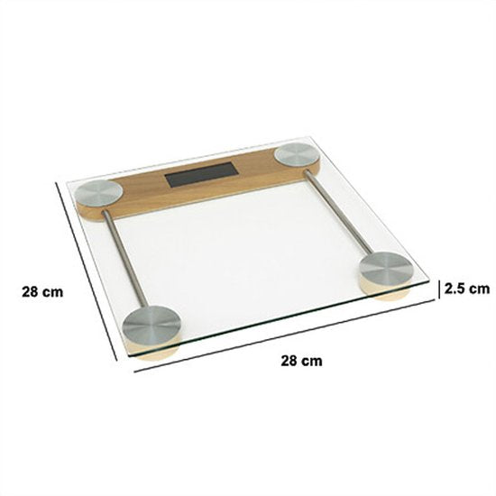 Pèse-personne 5Five - transparent - en verre - 28 x 28 cm - pèse-personnes