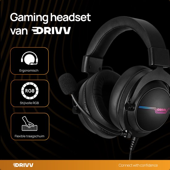Drivv. PRO Gaming Headset with Microphone - Casque de jeu - Convient pour PS4, PS5, Xbox One, Xbox Series et PC