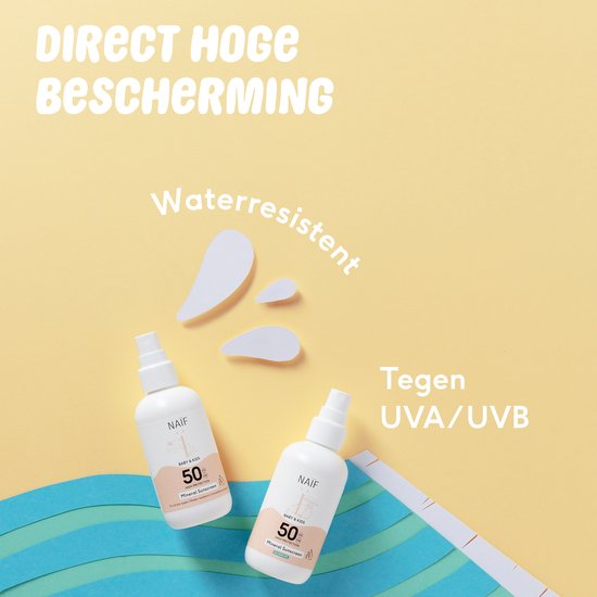 Naïf - Spray solaire minéral - Bébés et enfants - SPF 50 - Parfumé - Protection UVA/UVB - 100 ml