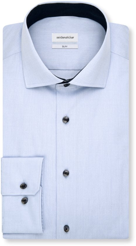Chemise cintrée 'seidensticker', popeline, bleue