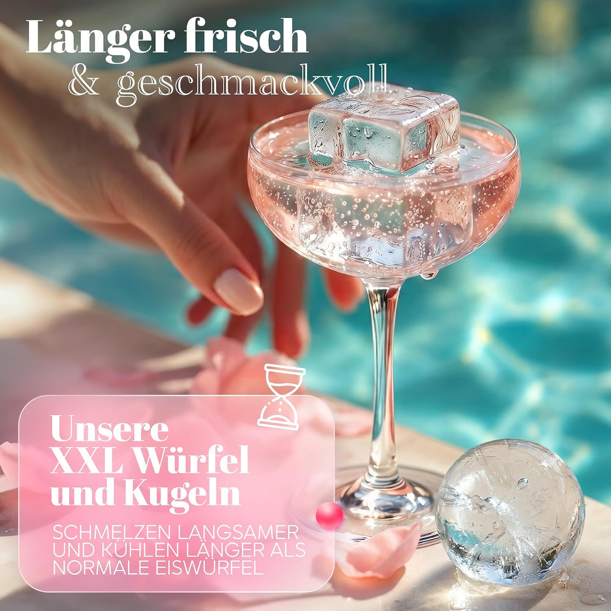 Ensemble de glaçons et boules de glace Neighbour's Friend XXL – 12 pièces – Rose – 5 cm