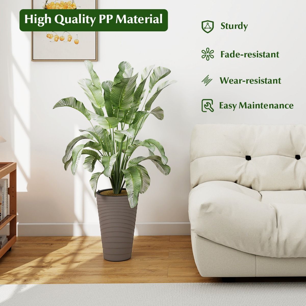 Ensemble de 2 jardinières Coast - avec pot intérieur et trous de drainage - résistantes aux intempéries - marron - 45 cm de hauteur