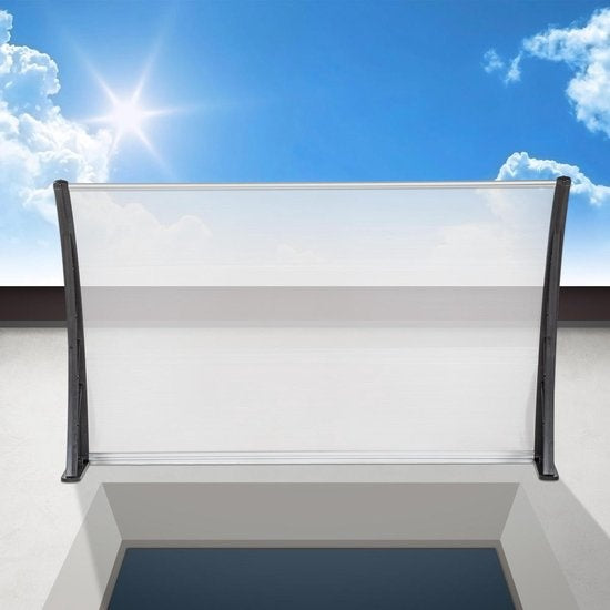 tectake® - Auvent de porte - auvent de porte d'abri - polycarbonate - largeur 120 cm - 401264