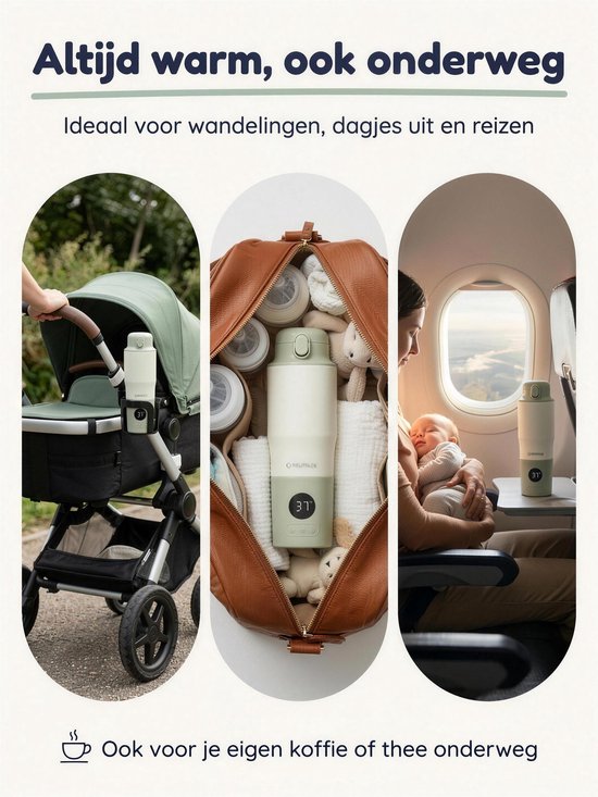 Chauffe-biberon portable Numsy Heat & Go Pro - Chauffe-biberon sans fil - Chauffe-lait pour bébé