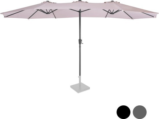 VONROC Premium Parasol Iseo - 460x270cm - Parasol double - Durable - Toile résistante aux UV - Beige - Housse de protection incluse