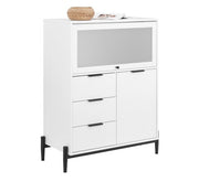 SoBuy FSB94-W Buffet - Meuble de cuisine blanc à roulettes et polyvalent