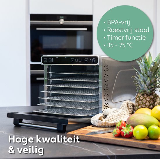 Vita5 PRO 7 Déshydrateur Alimentaire – Four de Séchage – Acier Inoxydable – Minuteur 24 Heures – Panneau de Commande LED – Déshydrateur – 7 Niveaux
