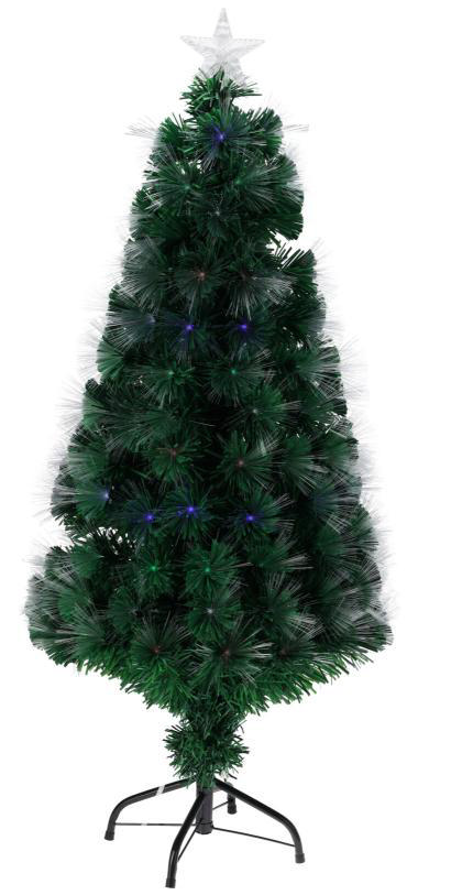 Sapin de Noël décoratif en fibre de verre 60x33 cm - multicolore - avec minuterie et fonction de programmation