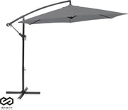 Parasol Infinity Goods - 300CM -Pied en croix inclus - Étanche - Pivotant et inclinable - Hauteur réglable - Anthracite - Gris