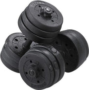 Yaheetech Jeu d'haltères 20kg - Réglable - Anti-dérapant - 12 poids - Noir