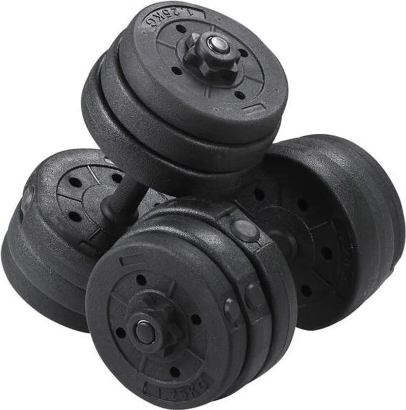 Yaheetech Jeu d'haltères 20kg - Réglable - Anti-dérapant - 12 poids - Noir