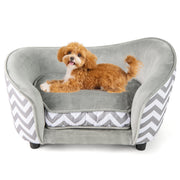 Coast Deluxe Canapé pour chien et chat 69.5x40x40.5 cm - Gris/Blanc - Canapé confortable pour animaux de compagnie avec rangement