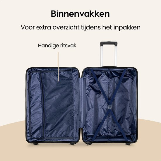 SKYCASES Urban Adventurer - Valise de voyage moyenne - Verrouillage par numéro - 44x27x66cm - 78L - Valise de voyage avec verrouillage de valise - Roues pivotantes - Blanc