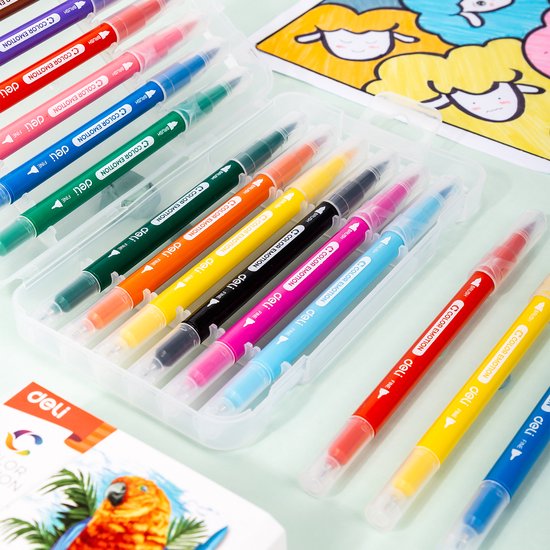 Feutres doubles Deli - 12 couleurs