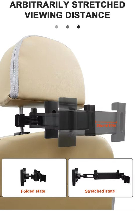 Support pour tablette Garpex® Luxe pour voiture - Appuie-tête - Rotation à 360 degrés - Compatible avec les tablettes, les téléphones et bien plus encore