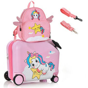 Coast Set of 2 Pieces Luggage for Kids Suitcase of 47 cm and Backpack of 30 cm with Wheels and Waterproof Hard Shell Pink (Ensemble de 2 bagages pour enfants - valise de 47 cm et sac à dos de 30 cm avec roues et coque rigide imperméable)