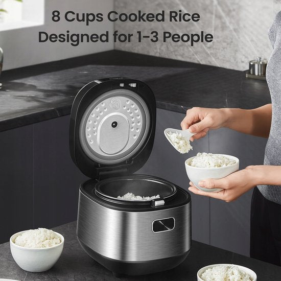 Midea - Cuiseur à riz - Rice Cooker MB-RC209 - Capacité de 2 L - Cuisson rapide en 30 min - Cuisson lente - Démarrage différé de 24 heures - Maintien au chaud automatique pendant 12 heures - Lavable au lave-vaisselle