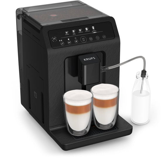 Krups Evidence EA8968 - Machine à expresso entièrement automatique - Cappuccino et latte macchiato d'une simple pression - 5 recettes de café - Noir