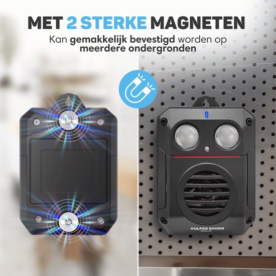 Vulpes Goods® Repellent Marten Repellent PRO V3 - Répulsif contre les nuisibles - Répulsif contre les martres pour l'extérieur - 100% étanche - Sans fil et rechargeable