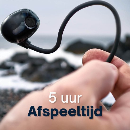 Grundig Bone ConducGrundig Écouteurs sans fil Bluetooth - Écouteurs sans fil à conduction d'air - Écouteurs avec microphone - 5 heures d'autonomie - Recharge via USB Type-C - Appels mains libres