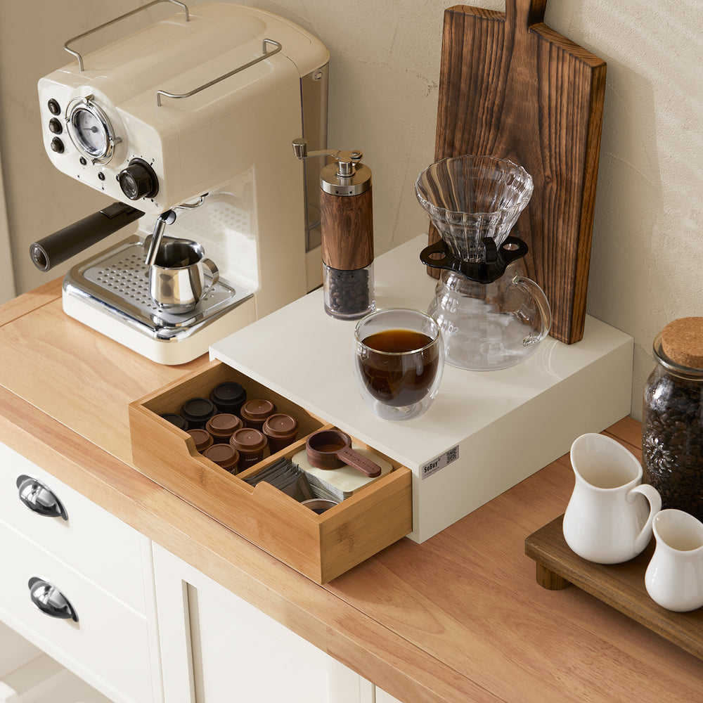 SoBuy FRG179-WN Porte-capsules à café - Bambou - 30x9x31 cm