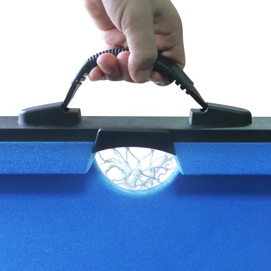 Table de jeux multifonction 3-en-1 Cougar Mini Noir-Bleu – Billard – Push Hockey – Tennis de table – Tous les accessoires inclus
