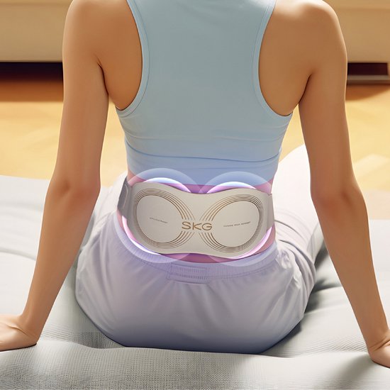 SKG – Appareil de massage sans fil pour la taille et le dos – Avec fonction chauffante – W7-Pro – Couleur dorée