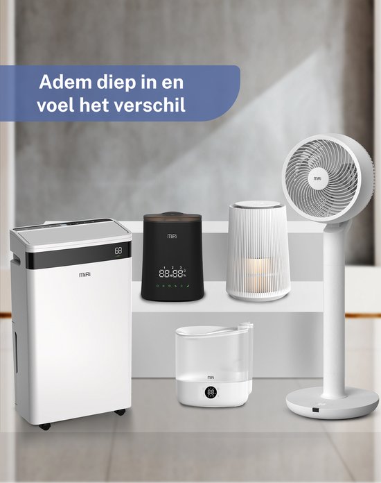 MiRi Nimbus - Humidificateur - Humidificateur - 4.5L - Humidimètre - Ioniseur - 50m² - Ultrason - Télécommande - Commandes tactiles - Aromathérapie