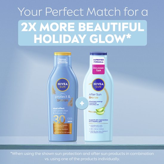 NIVEA SUN Lotion hydratante après-soleil Bronze - Hydrate, apaise et fait bronzer - À l'aloe vera et à l'extrait de pro-mélanine - 200 ml
