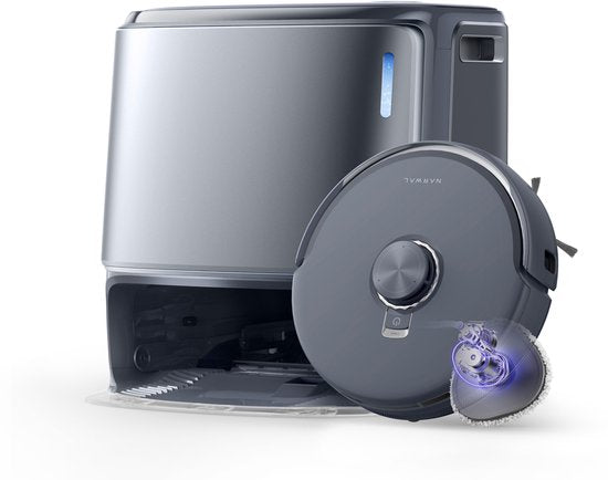 Aspirateur robot Narwal Freo Z10 Ultra avec station de recharge à vidage automatique, puissance d'aspiration de 18 000 Pa, vision IA, technologie DirtSense, brosse anti-enchevêtrement, lavage à l'eau chaude de 45 à 75 °C, navigation LDS, fonction de lavag