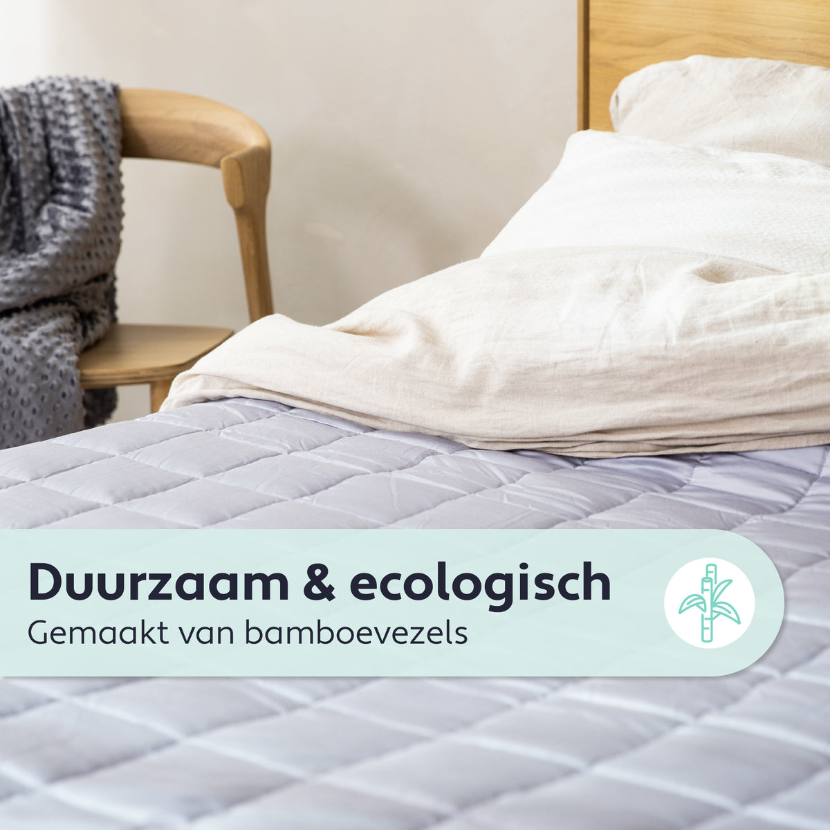 Litollo Bamboe Verzwaringsdeken 6 kg - Weighted blanket 150x200 cm - Grijs Zwaartedeken eenpersoons - Verzwaringsdekens te gebruiken met eigen dekbedovertrek - Verzwaarde deken - 4 seizoenen - Gewichtsdeken