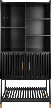 Armoire Leitmotiv Marve - Noir - 40 x 75 x 150 cm - Style moderne, scandinave