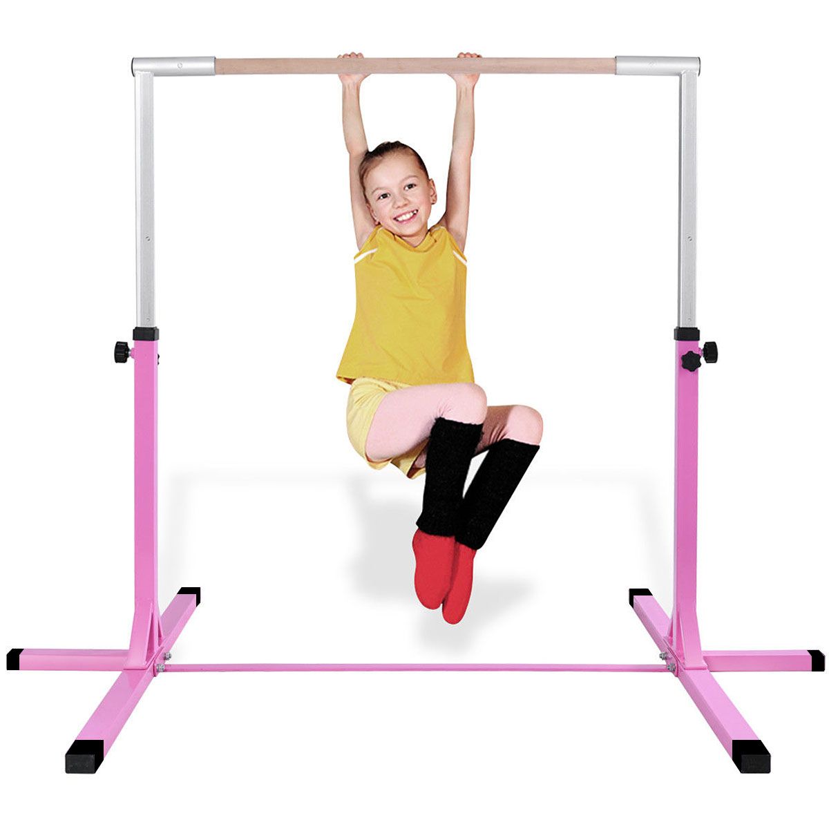 Barre de gymnastique Coast pour enfants - réglable en hauteur - en acier robuste - rose