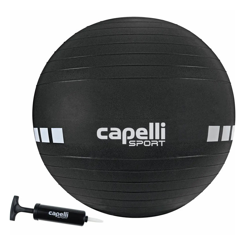Ballon de fitness Capelli Sport 75 cm – Anti-éclatement et antidérapant – Jusqu'à 150 kg – Pour le yoga et le renforcement musculaire
