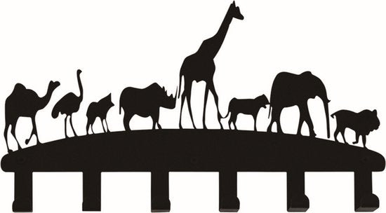 Porte-manteau nursery jungle safari animaux - porte-manteau mural 6 crochets nursery