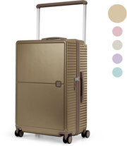Skycases City Walker - Bagage à main Valise - 34L - Léger et solide - Roues pivotantes à 360° - Verrouillage TSA - Housse de protection incluse - Compact et spacieux - Champagne