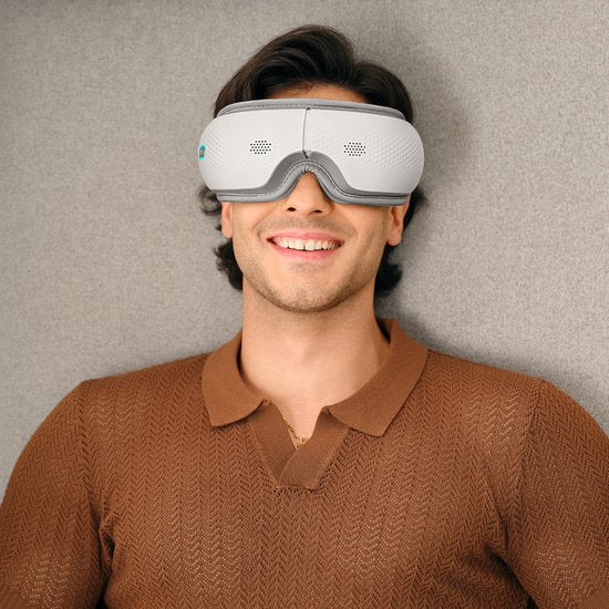 SKG – Appareil de massage des yeux sans fil – 5 modes de compression + chaleur et Bluetooth – ES300 – Blanc