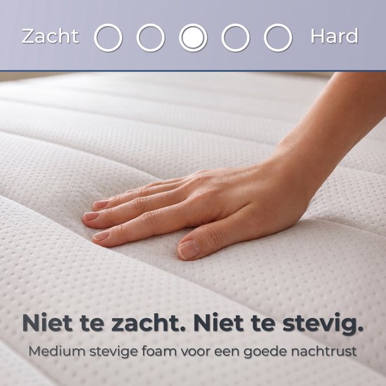 Matelas CozySense Basic 90 x 200 cm – Simple – Mousse PU CertiPUR-US – Housse amovible OEKO-TEX – Épaisseur : 13 cm – Fermeté moyenne